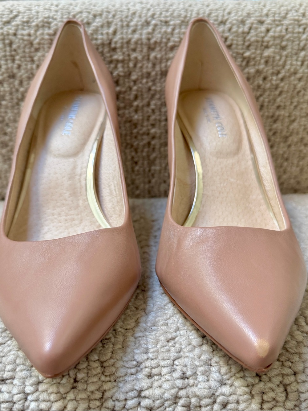 Kenneth Cole Leather Nude Heels - 9.5